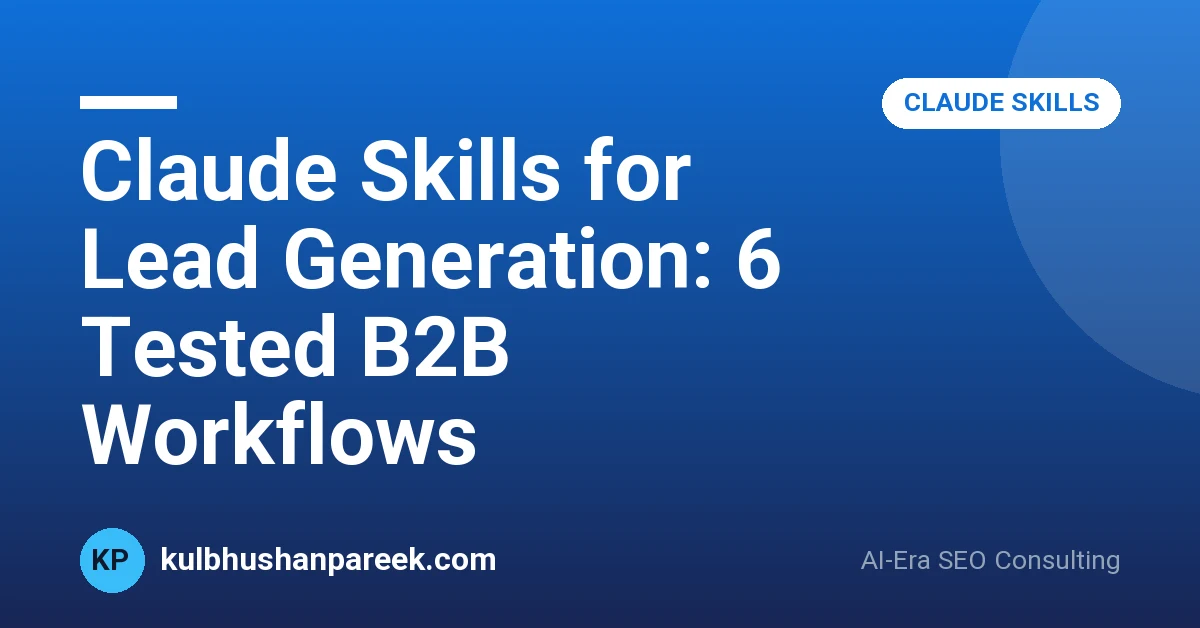 Claude skills for lead generation covering ICP building cold outreach lead scoring and follow-up sequences