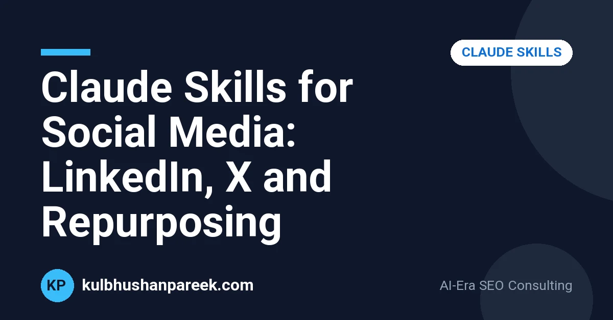Claude skills for social media covering LinkedIn posts X threads content calendars and blog repurposing